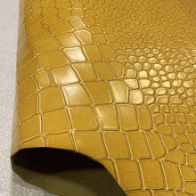 Load image into Gallery viewer, Yellow Crocodile Stamped leather