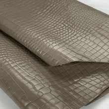 Load image into Gallery viewer, Taupe Grey Croco print leather