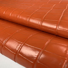 Load image into Gallery viewer, Papaya Croco Print Leather