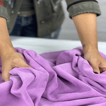 Load image into Gallery viewer, Lilac Flower Suede Leathe