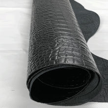 Load image into Gallery viewer, Black Croco Print Leather Matte