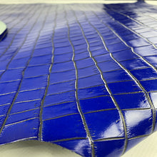 Load image into Gallery viewer, Greek Blue Croco Print Leather