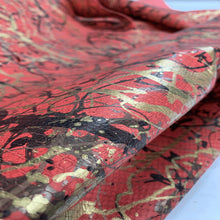 Load image into Gallery viewer, Red Painted Stamped Leather