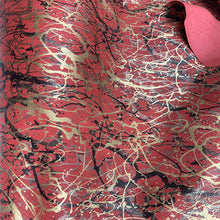 Load image into Gallery viewer, Red Painted Stamped Leather