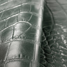 Load image into Gallery viewer, Green Grey Croco Print Leather