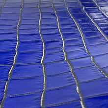 Load image into Gallery viewer, Greek Blue Croco Print Leather