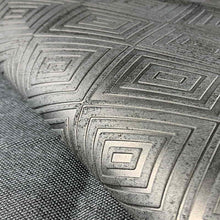 Load image into Gallery viewer, Black Square Stamped Leather