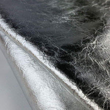 Load image into Gallery viewer, Silver Creased Metallic Leather