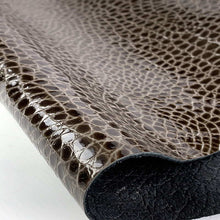 Load image into Gallery viewer, Brown Glossy Snake Print Leather
