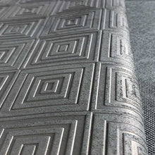 Load image into Gallery viewer, Black Square Stamped Leather