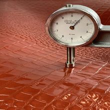 Load image into Gallery viewer, Tile Red Glossy Croco Print Leather