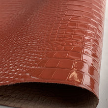 Load image into Gallery viewer, Tile Red Glossy Croco Print Leather