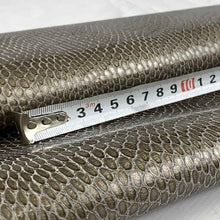 Load image into Gallery viewer, Bronze Glossy Snake Print Leather