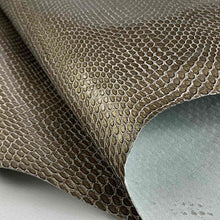 Load image into Gallery viewer, Bronze Glossy Snake Print Leather