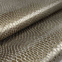 Load image into Gallery viewer, Bronze Glossy Snake Print Leather