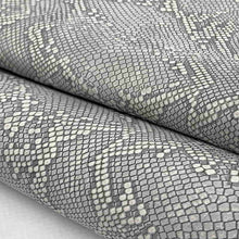 Load image into Gallery viewer, Light Grey Snake Print Leather