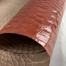 Load image into Gallery viewer, Tile Red Glossy Croco Print Leather