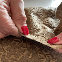 Load image into Gallery viewer, Light Brown Floral Print Leather