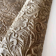 Load image into Gallery viewer, Light Brown Floral Print Leather