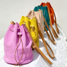 Load image into Gallery viewer, Real Purple Split Suede Leather