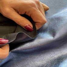 Load image into Gallery viewer, Midnight Blue Metallic Leather