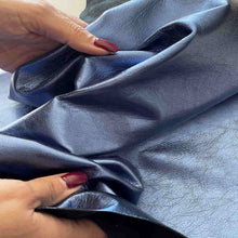 Load image into Gallery viewer, Midnight Blue Metallic Leather