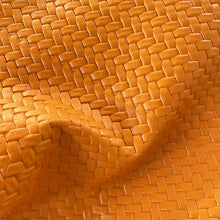 Load image into Gallery viewer, Mustard Woven Pattern Leather