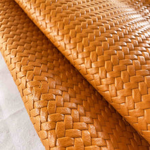 Load image into Gallery viewer, Mustard Woven Pattern Leather