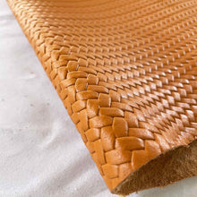 Load image into Gallery viewer, Mustard Woven Pattern Leather