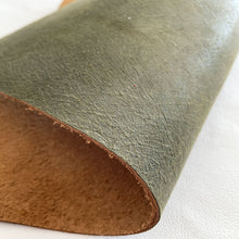 Load image into Gallery viewer, Olive Green Waxed Crazy Horse Leather