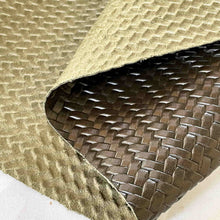 Load image into Gallery viewer, Olive Woven Pattern Leather