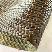 Load image into Gallery viewer, Olive Woven Pattern Leather