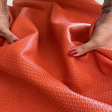 Load image into Gallery viewer, Orange Stamped Woven Leather
