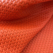 Load image into Gallery viewer, Orange Stamped Woven Leather