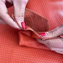 Load image into Gallery viewer, Orange Stamped Woven Leather