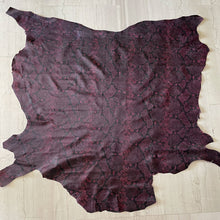 Load image into Gallery viewer, Plum Snake Print Leather