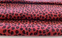 Load image into Gallery viewer, Red Leopard Suede Leather