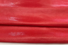 Load image into Gallery viewer, Red Lizard Patterned Leather