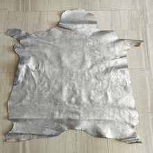 Load image into Gallery viewer, Silver Metallic Goatskin Creased