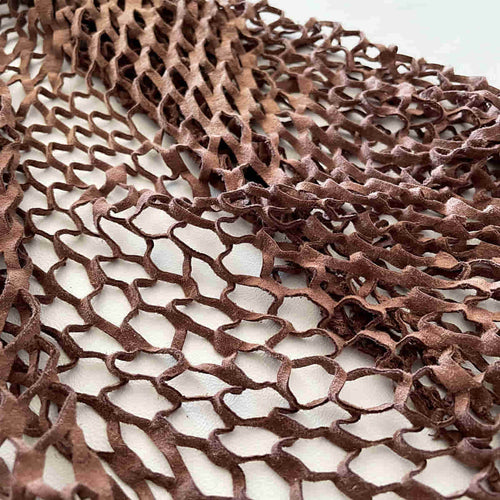 Taupe Fishnet Laser cut Leather