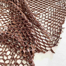 Load image into Gallery viewer, Taupe Fishnet Laser cut Leather