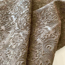 Load image into Gallery viewer, Taupe Floral Print Leather