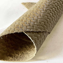 Load image into Gallery viewer, Taupe woven pattern leather