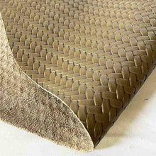 Load image into Gallery viewer, Taupe woven pattern leather