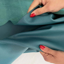 Load image into Gallery viewer, Teal Textured Upholstery Half-hide