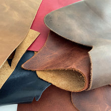 Load image into Gallery viewer, Vegetable tanned waxed leather scraps 2kg