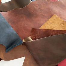 Load image into Gallery viewer, Vegetable tanned waxed leather scraps 2kg