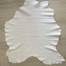 Load image into Gallery viewer, White Croco Patterned Glossy Leather x2