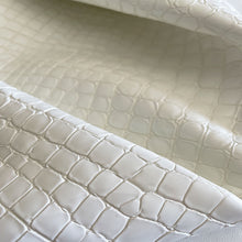 Load image into Gallery viewer, White Croco Patterned Glossy Leather x2