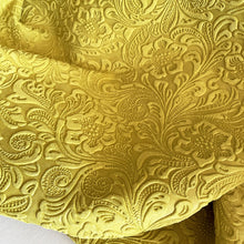 Load image into Gallery viewer, Yellow Floral Print Leather